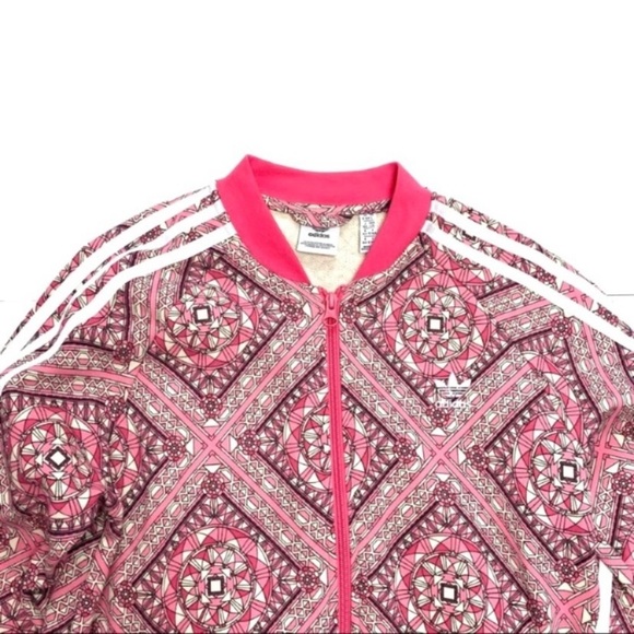 ADIDAS Superstar Stained Glass Geometric Three Line Zip up Track Jacket Pink - Picture 4 of 7